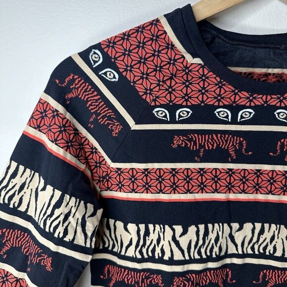 Sweaty Betty Tigers Eye Crew Neck Jacquard Base Layer Ski Top Black Red Small - Picture 3 of 9